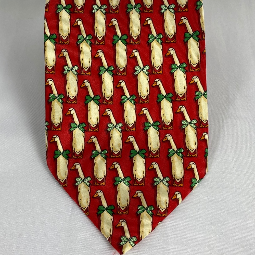 Burberry holiday goose silk tie - Picture 5 of 9